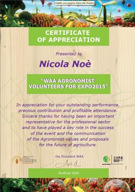 WAA – Certificate of Appreciation