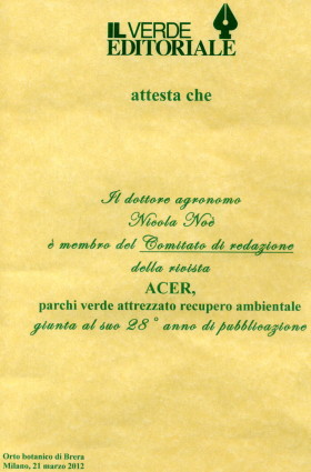 Comitato di Redazione di ACER dal 2001