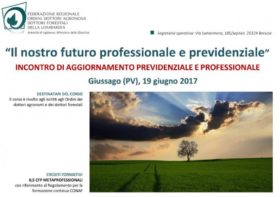 “Il nostro futuro professionale e previdenziale” Giussago (PV), 19 giugno 2017