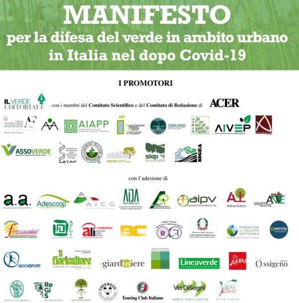 MANIFESTO per la difesa del verde in ambito urbano in Italia nel dopo Covid-19