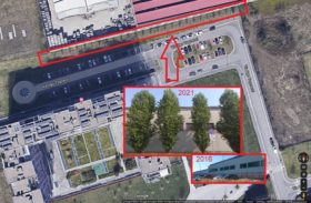 The multiple functions of trees: how to mitigate an imposing industrial-building wall